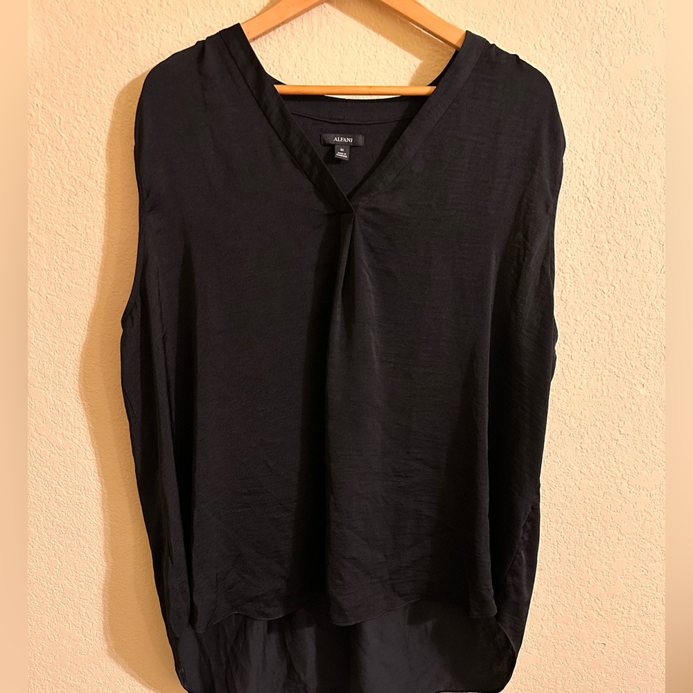 Alfani Black V-Neck Blouse